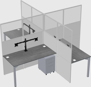 Quad office cubicles