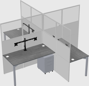 Quad office cubicles