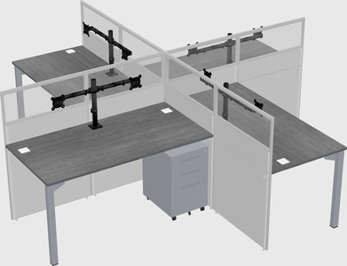 Quad office cubicles