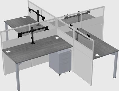 Quad office cubicles