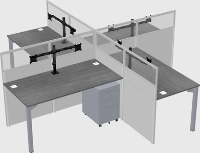 Quad office cubicles