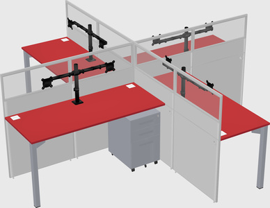 Quad office cubicles