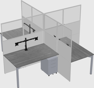 Quad office cubicles