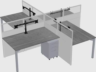 Quad office cubicles