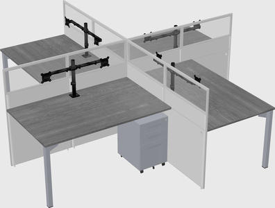 Quad office cubicles