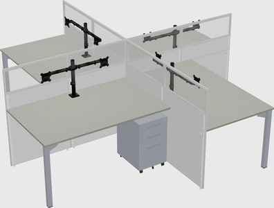 Quad office cubicles
