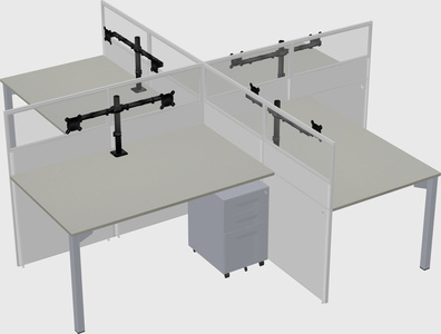 Quad office cubicles