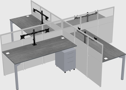 Quad office cubicles