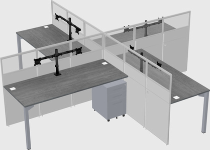 Quad office cubicles