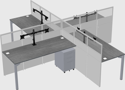 Quad office cubicles