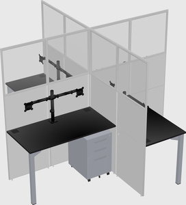 Quad office cubicles