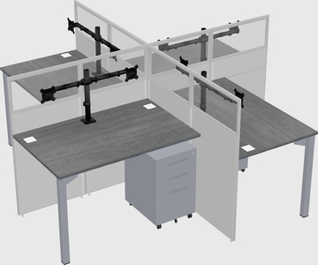 Quad office cubicles