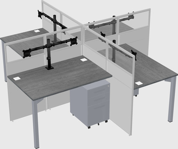 Quad office cubicles