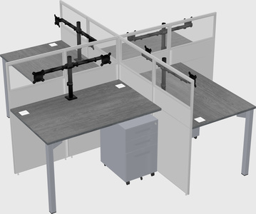 Quad office cubicles
