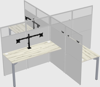 Quad office cubicles
