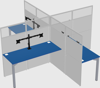 Quad office cubicles