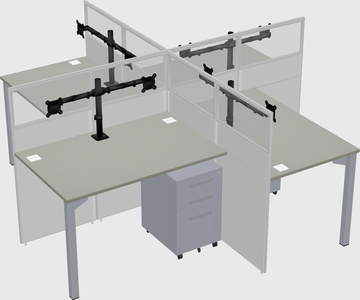 Quad office cubicles