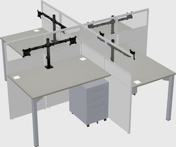 Quad office cubicles