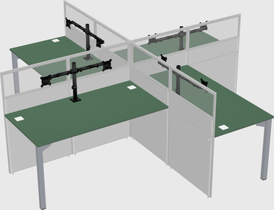 Quad office cubicles
