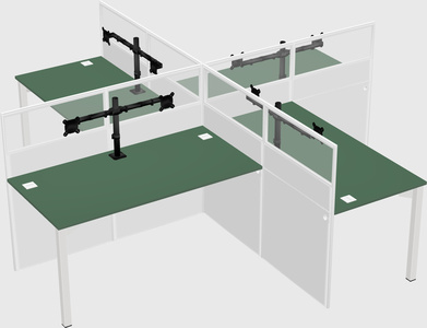 Quad office cubicles