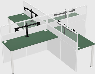 Quad office cubicles