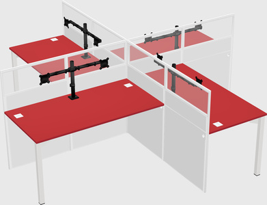 Quad office cubicles