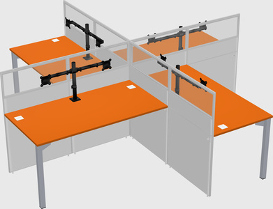 Quad office cubicles