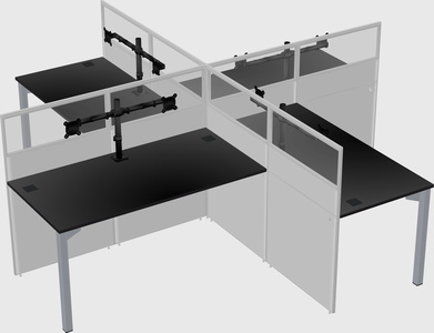 Quad office cubicles