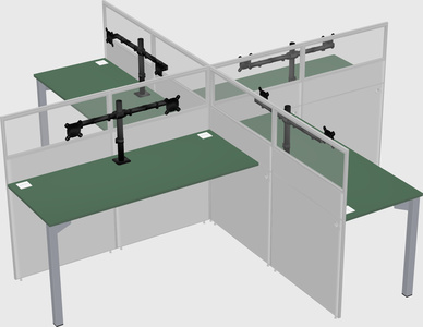 Quad office cubicles