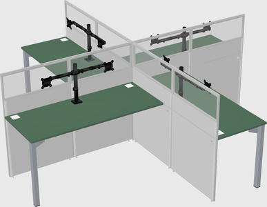 Quad office cubicles