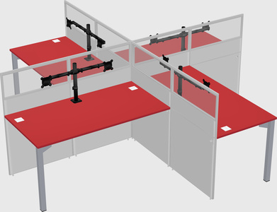 Quad office cubicles