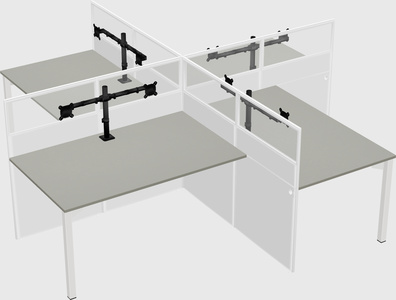Quad office cubicles