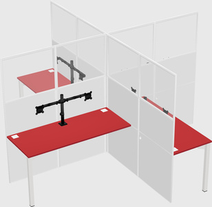 Quad office cubicles