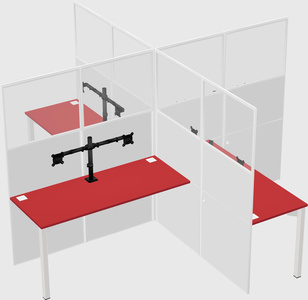 Quad office cubicles