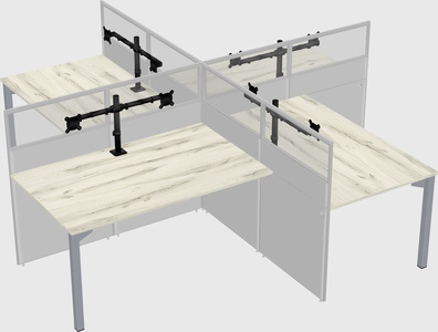 Quad office cubicles