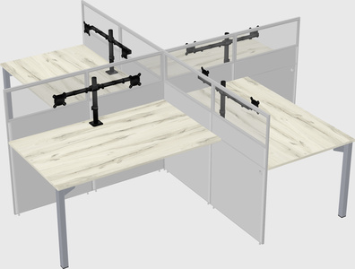 Quad office cubicles