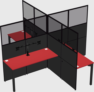 Quad office cubicles