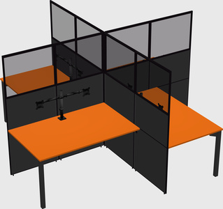 Quad office cubicles
