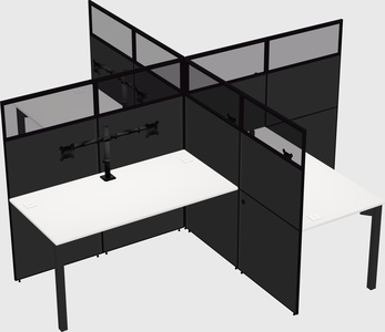 Bureaux à quatre cabines