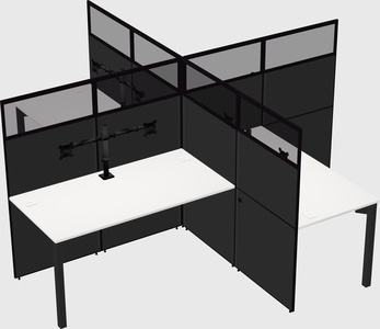 Bureaux à quatre cabines