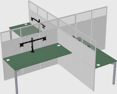 Quad office cubicles