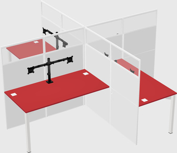 Quad office cubicles