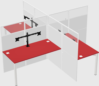 Quad office cubicles