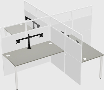 Quad office cubicles