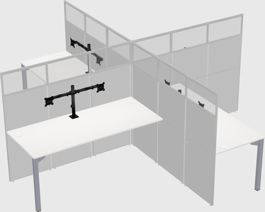 Quad office cubicles