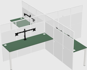 Quad office cubicles