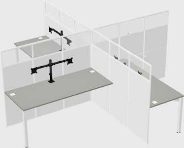 Quad office cubicles