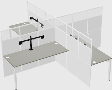 Quad office cubicles