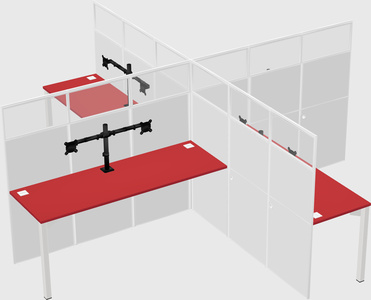 Quad office cubicles