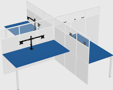 Quad office cubicles